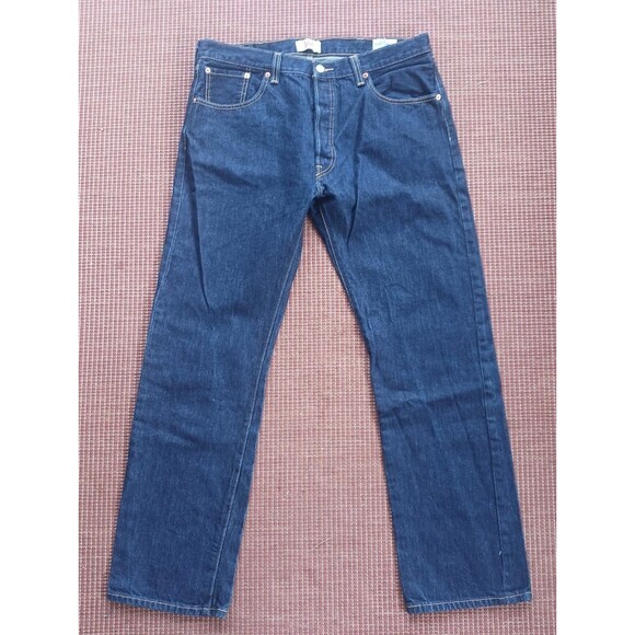Levi's 501 Mens Size 38X32 Button Fly Original Straight Fit Dark Wash New - Picture 2 of 6